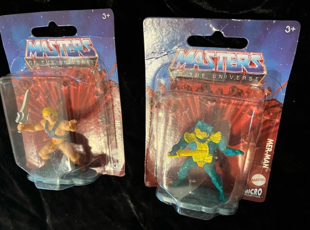 HeMan MerMan Masters of the Universe Micro Figures Figurine Cake Topper Lot Of 2